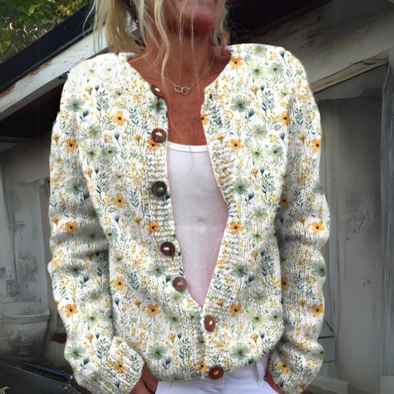 Adèle™ | Gilet Chaleureux pour Femmes avec Imprimé Floral